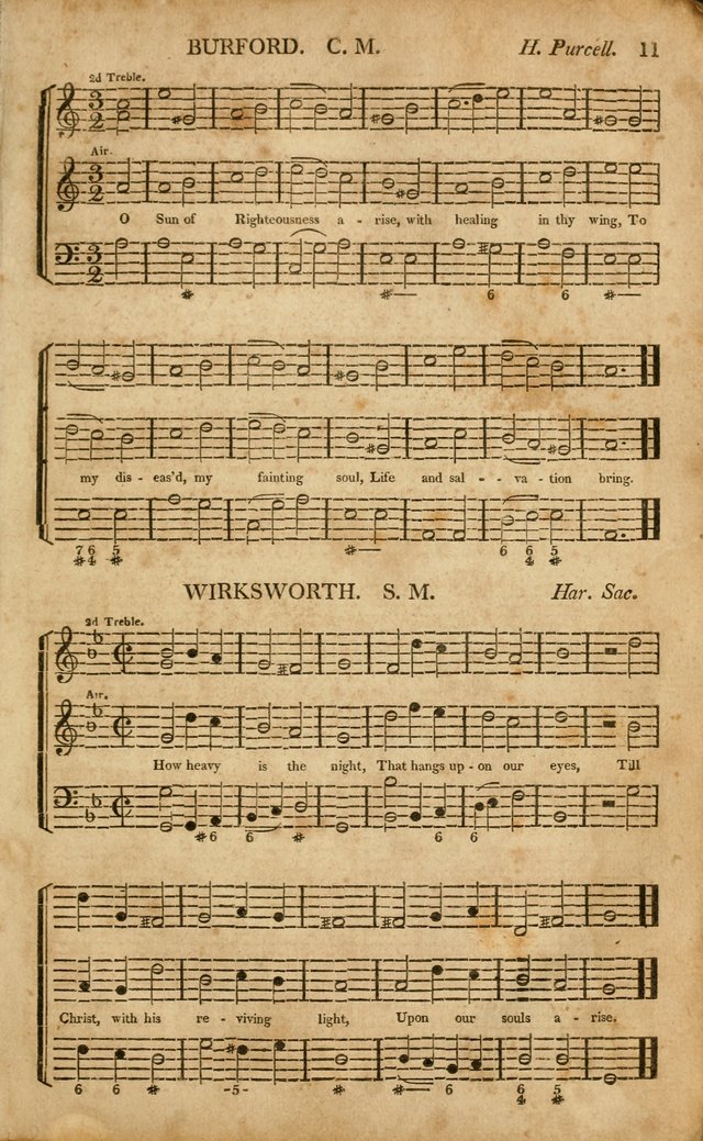 Musica Sacra: or, Springfield and Utica Collections United: consisting of Psalm and hymn tunes, anthems, and chants (2nd revised ed.) page 11