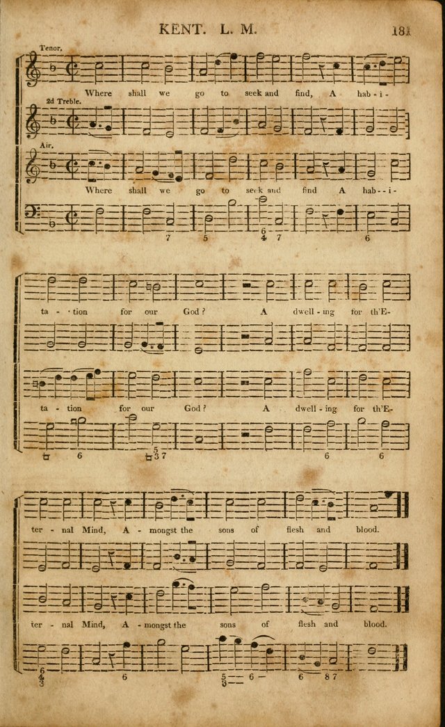Musica Sacra: or, Springfield and Utica Collections United: consisting of Psalm and hymn tunes, anthems, and chants (2nd revised ed.) page 181