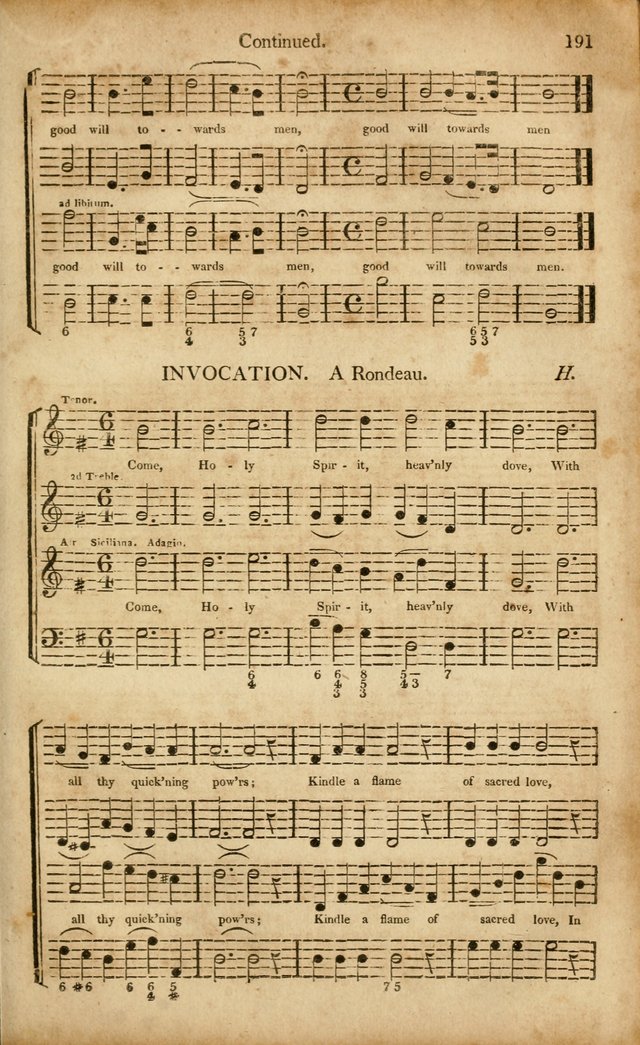Musica Sacra: or, Springfield and Utica Collections United: consisting of Psalm and hymn tunes, anthems, and chants (2nd revised ed.) page 191