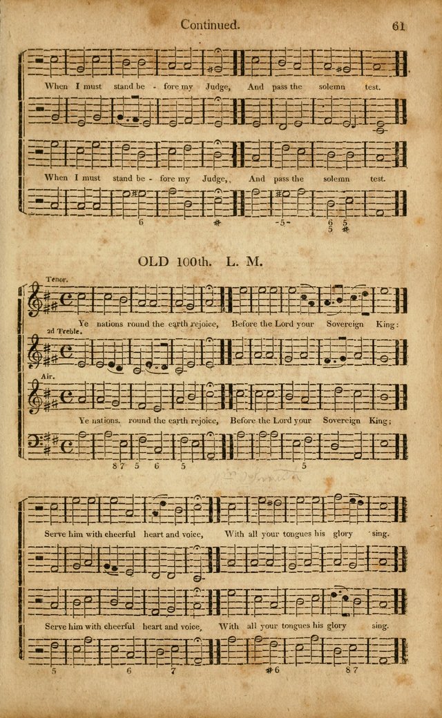 Musica Sacra: or, Springfield and Utica Collections United: consisting of Psalm and hymn tunes, anthems, and chants (2nd revised ed.) page 61