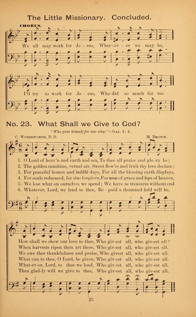 The Missionary Triumph: being a collection of Songs suitable for all kinds of Missionary Serves page 25