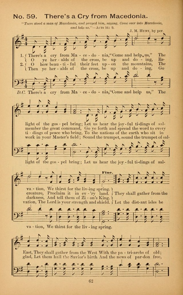 The Missionary Triumph: being a collection of Songs suitable for all kinds of Missionary Serves page 62