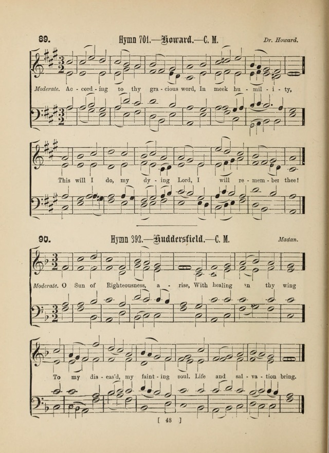 Methodist Tune Book: a collection of tunes adapted to the Methodist Hymn book page 48