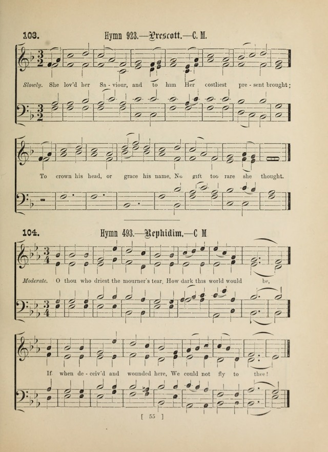 Methodist Tune Book: a collection of tunes adapted to the Methodist Hymn book page 55