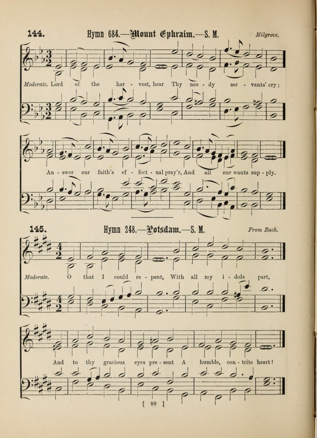 Methodist Tune Book: a collection of tunes adapted to the Methodist Hymn book page 80