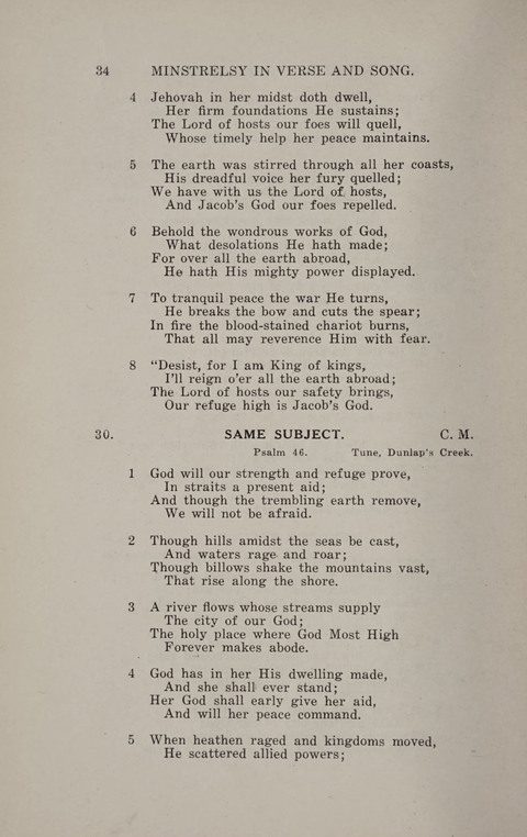 Minstrelsy In Verse and Song: Being a collection of Original Psalms, Hymns and Poems for the Home, covering a period of more than fifty years in their production page 34