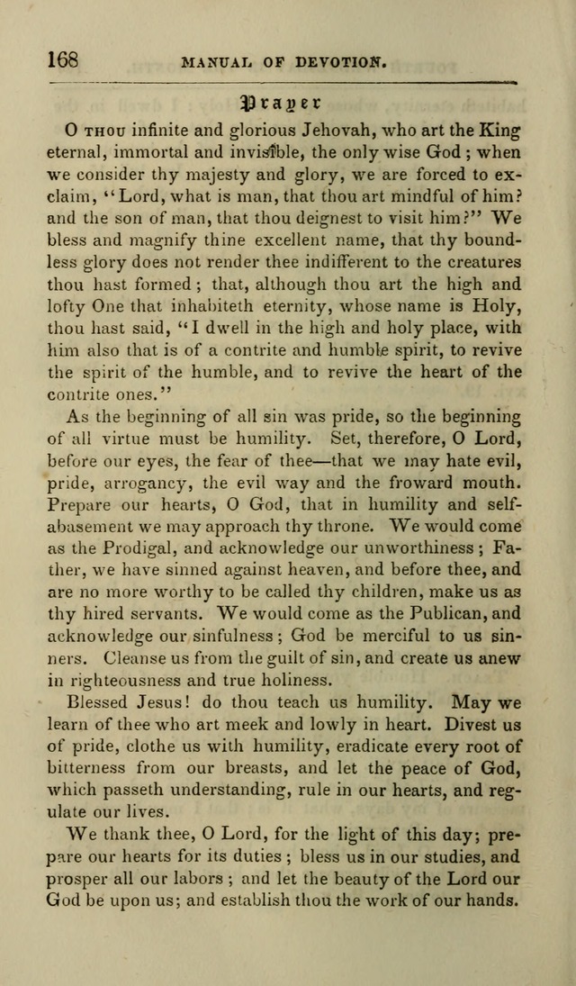 Manual of Devotion: or religious exercises for the morning and evening of each day of the month, for the use of schools and private families page 170
