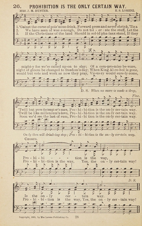 New Anti-Saloon Songs: A Collection of Temperance and Moral Reform Songs Prepared at the Request of The National Anti-Saloon League page 26
