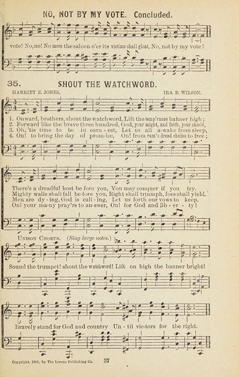 New Anti-Saloon Songs: A Collection of Temperance and Moral Reform Songs Prepared at the Request of The National Anti-Saloon League page 35