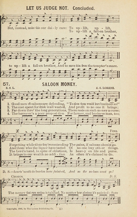 New Anti-Saloon Songs: A Collection of Temperance and Moral Reform Songs Prepared at the Request of The National Anti-Saloon League page 57