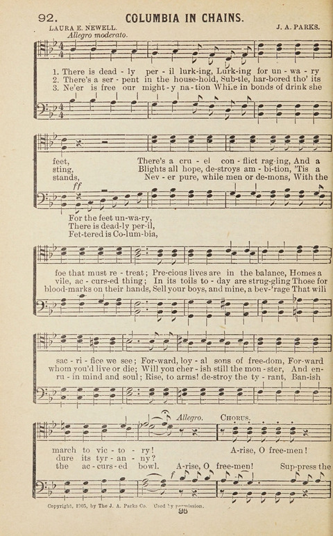 New Anti-Saloon Songs: A Collection of Temperance and Moral Reform Songs Prepared at the Request of The National Anti-Saloon League page 94