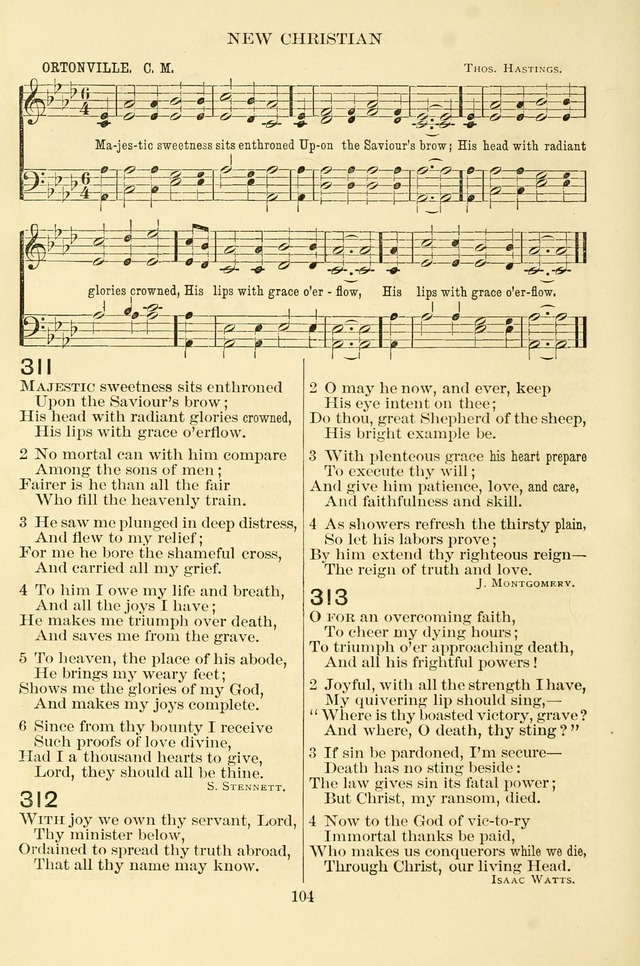New Christian Hymn and Tune Book page 104