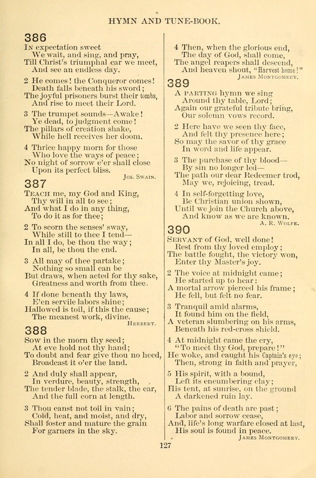 New Christian Hymn and Tune Book page 127