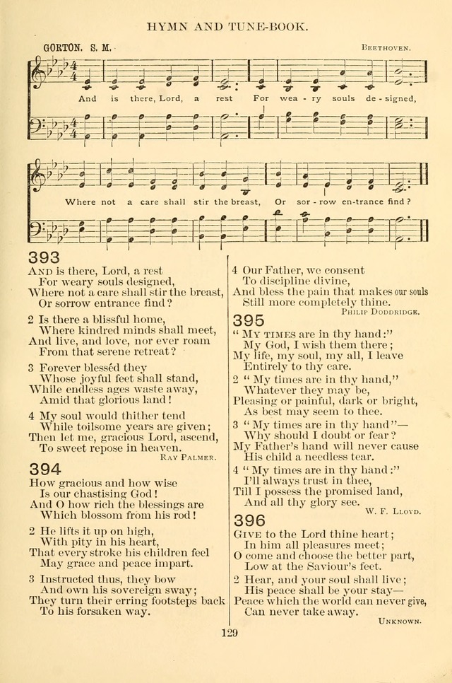 New Christian Hymn and Tune Book page 129