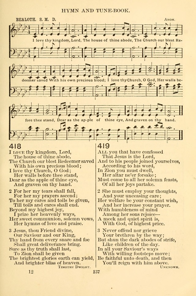 New Christian Hymn and Tune Book page 137