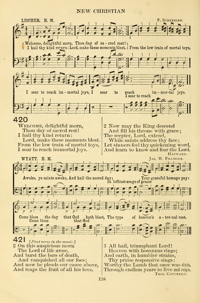New Christian Hymn and Tune Book page 138