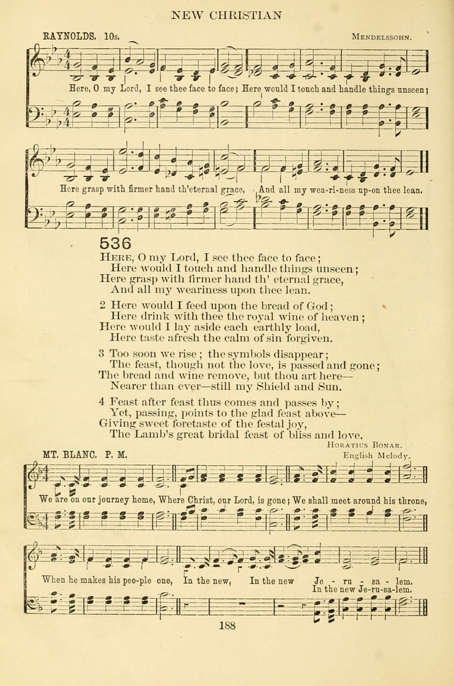 New Christian Hymn and Tune Book page 188