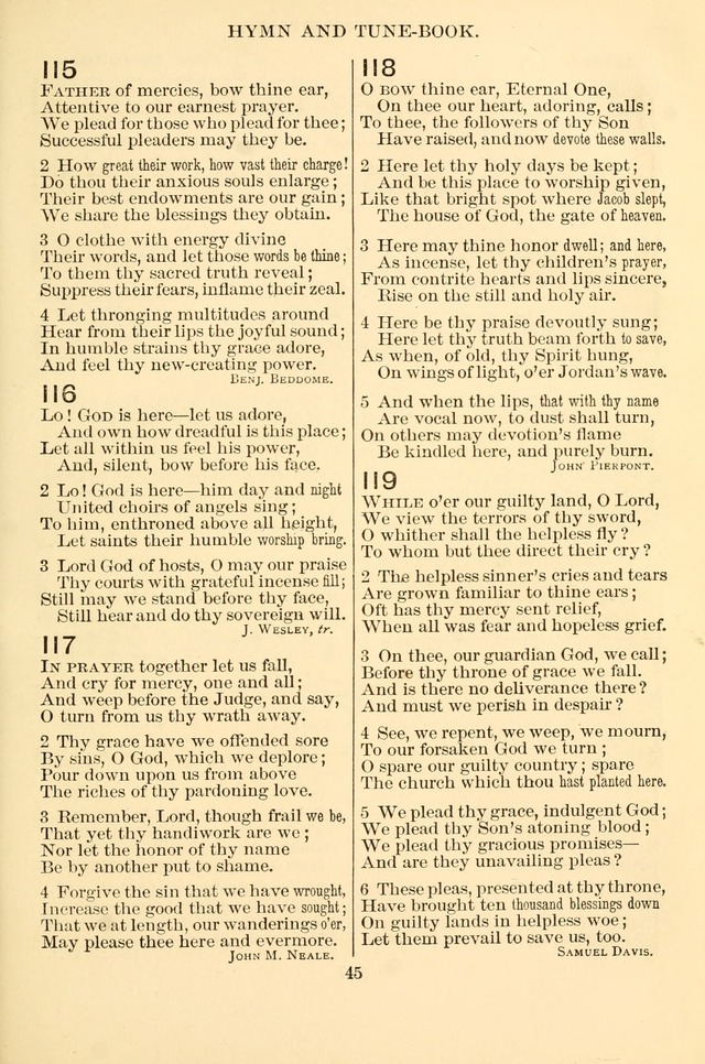 New Christian Hymn and Tune Book page 45