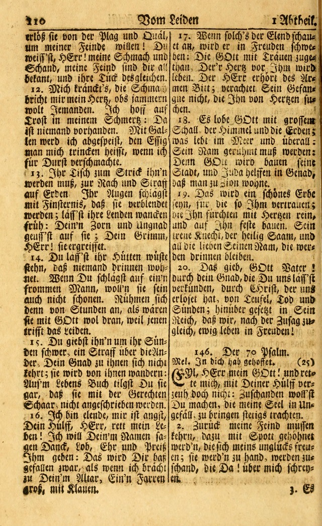 Neu-Eingerichtetes Gesang-Buch in Sich Haltend eine Sammlung (mehrentheils alter) Schöner lehr-reicher underbailicher Lieder... page 110