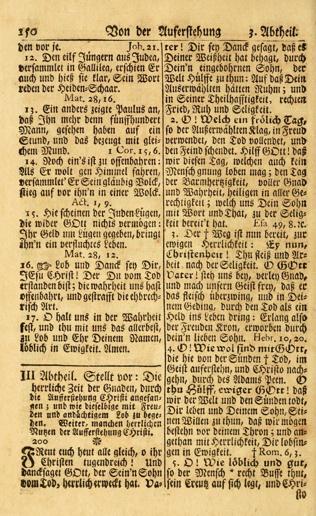 Neu-Eingerichtetes Gesang-Buch in Sich Haltend eine Sammlung (mehrentheils alter) Schöner lehr-reicher underbailicher Lieder... page 150