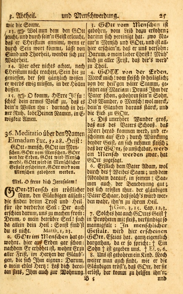 Neu-Eingerichtetes Gesang-Buch in Sich Haltend eine Sammlung (mehrentheils alter) Schöner lehr-reicher underbailicher Lieder... page 25