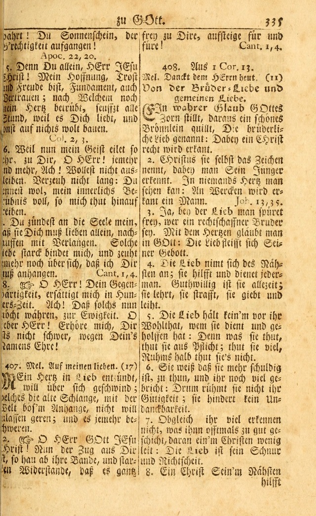 Neu-Eingerichtetes Gesang-Buch in Sich Haltend eine Sammlung (mehrentheils alter) Schöner lehr-reicher underbailicher Lieder... page 335