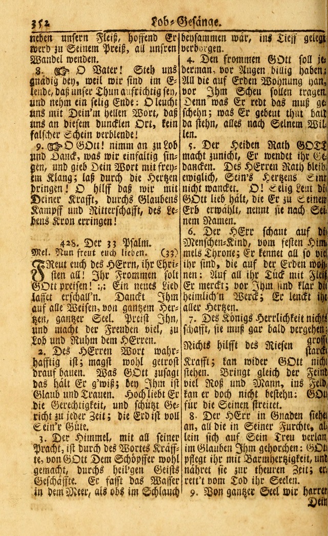 Neu-Eingerichtetes Gesang-Buch in Sich Haltend eine Sammlung (mehrentheils alter) Schöner lehr-reicher underbailicher Lieder... page 352