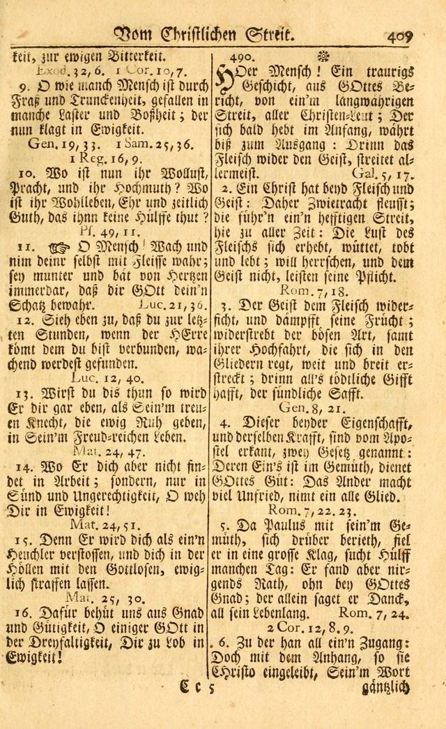 Neu-Eingerichtetes Gesang-Buch in Sich Haltend eine Sammlung (mehrentheils alter) Schöner lehr-reicher underbailicher Lieder... page 411