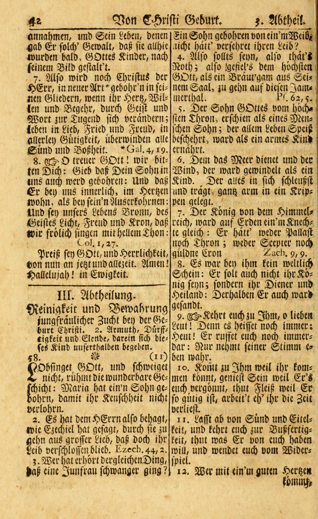 Neu-Eingerichtetes Gesang-Buch in Sich Haltend eine Sammlung (mehrentheils alter) Schöner lehr-reicher underbailicher Lieder... page 42