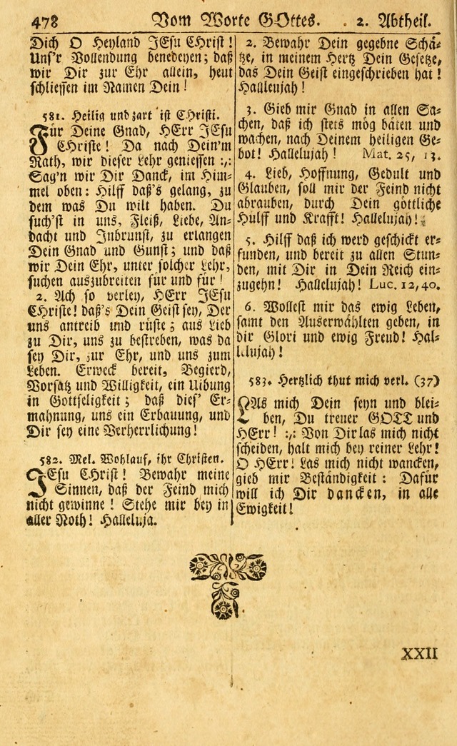 Neu-Eingerichtetes Gesang-Buch in Sich Haltend eine Sammlung (mehrentheils alter) Schöner lehr-reicher underbailicher Lieder... page 480