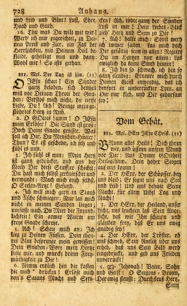 Neu-Eingerichtetes Gesang-Buch in Sich Haltend eine Sammlung (mehrentheils alter) Schöner lehr-reicher underbailicher Lieder... page 734