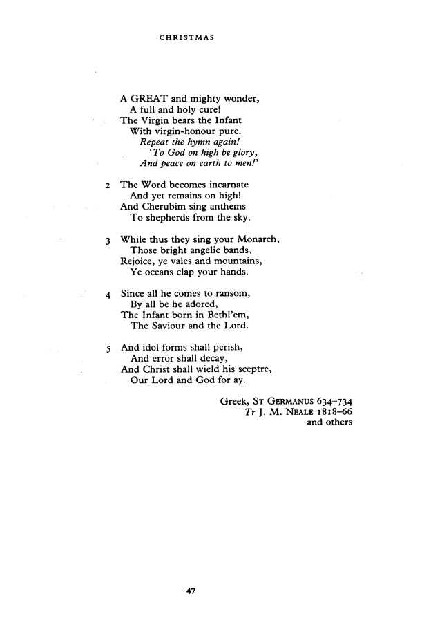 The New English Hymnal page 47