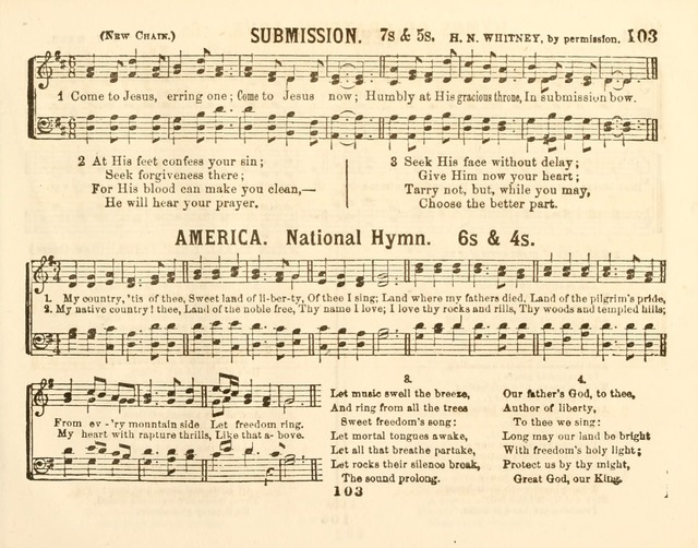 The New Golden Chain of Sabbath School Melodies: containing every piece (music and words) of the golden chain, with abot third additional page 103