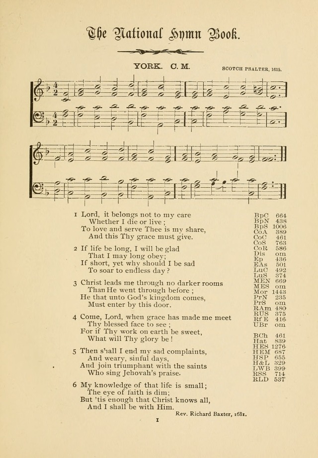 The National Hymn Book of the American Churches: comprising the hymns which are common to the hymnaries of the Baptists, Congregationalists, Episcopalians, Lutherans, Methodists, Presbyterians... page 1