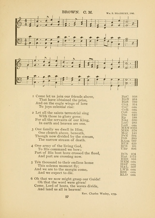 The National Hymn Book of the American Churches: comprising the hymns which are common to the hymnaries of the Baptists, Congregationalists, Episcopalians, Lutherans, Methodists, Presbyterians... page 57