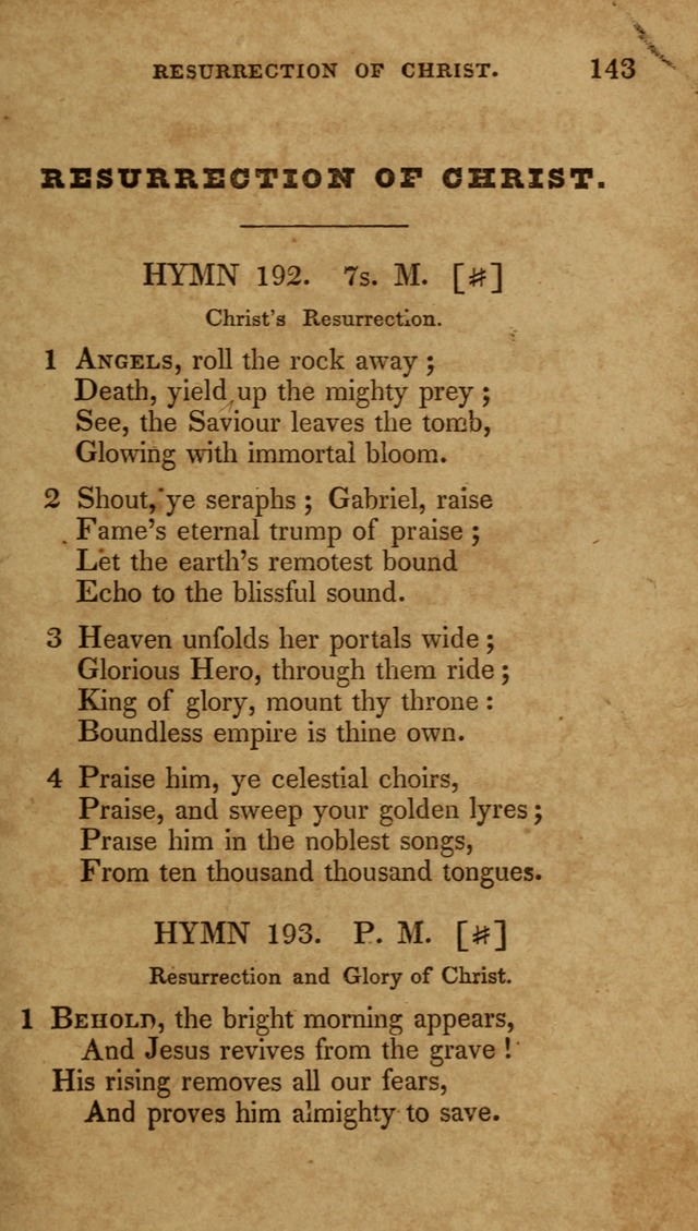 The New Hymn Book, Designed for Universalist Societies: compiled from approved authors, with variations and additions (9th ed.) page 143