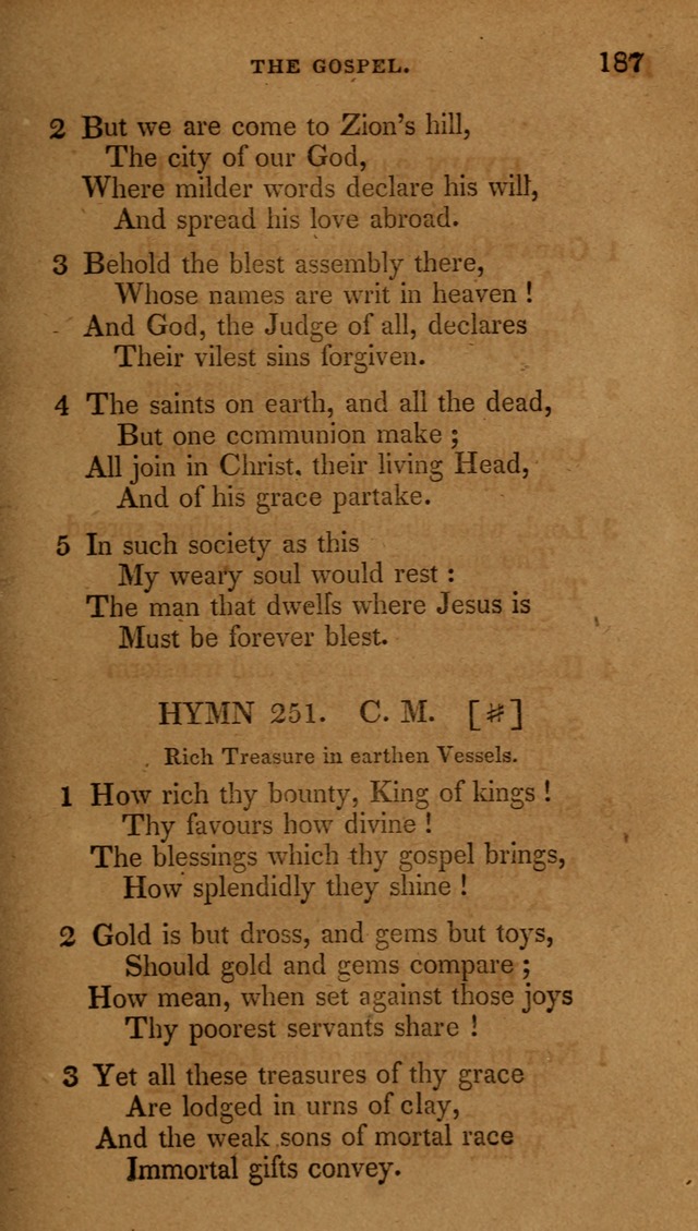 The New Hymn Book, Designed for Universalist Societies: compiled from approved authors, with variations and additions (9th ed.) page 187