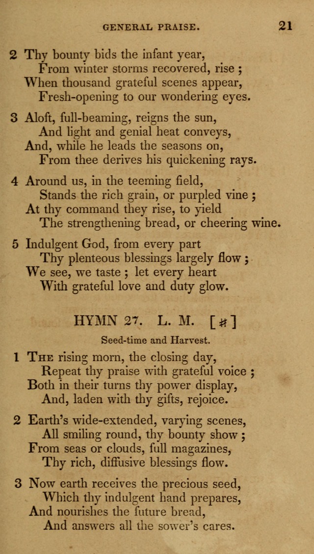 The New Hymn Book, Designed for Universalist Societies: compiled from approved authors, with variations and additions (9th ed.) page 21