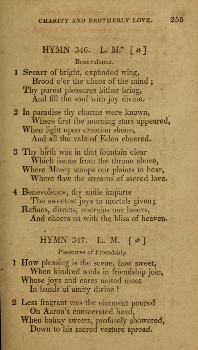 The New Hymn Book, Designed for Universalist Societies: compiled from approved authors, with variations and additions (9th ed.) page 255