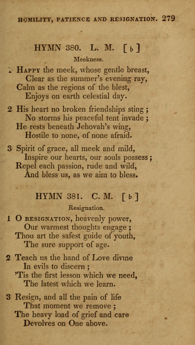 The New Hymn Book, Designed for Universalist Societies: compiled from approved authors, with variations and additions (9th ed.) page 279