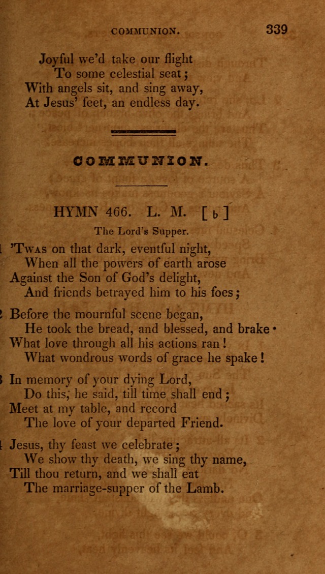 The New Hymn Book, Designed for Universalist Societies: compiled from approved authors, with variations and additions (9th ed.) page 339