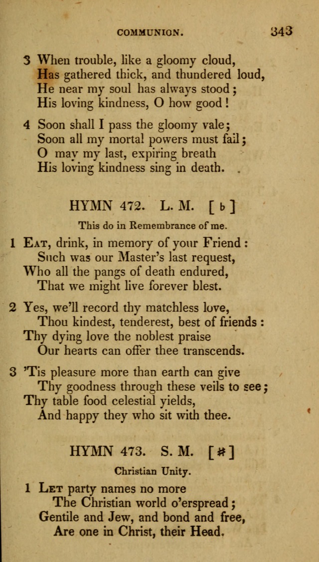 The New Hymn Book, Designed for Universalist Societies: compiled from approved authors, with variations and additions (9th ed.) page 343