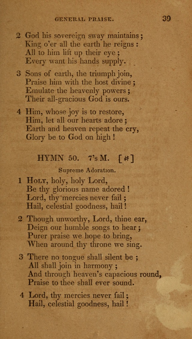 The New Hymn Book, Designed for Universalist Societies: compiled from approved authors, with variations and additions (9th ed.) page 39