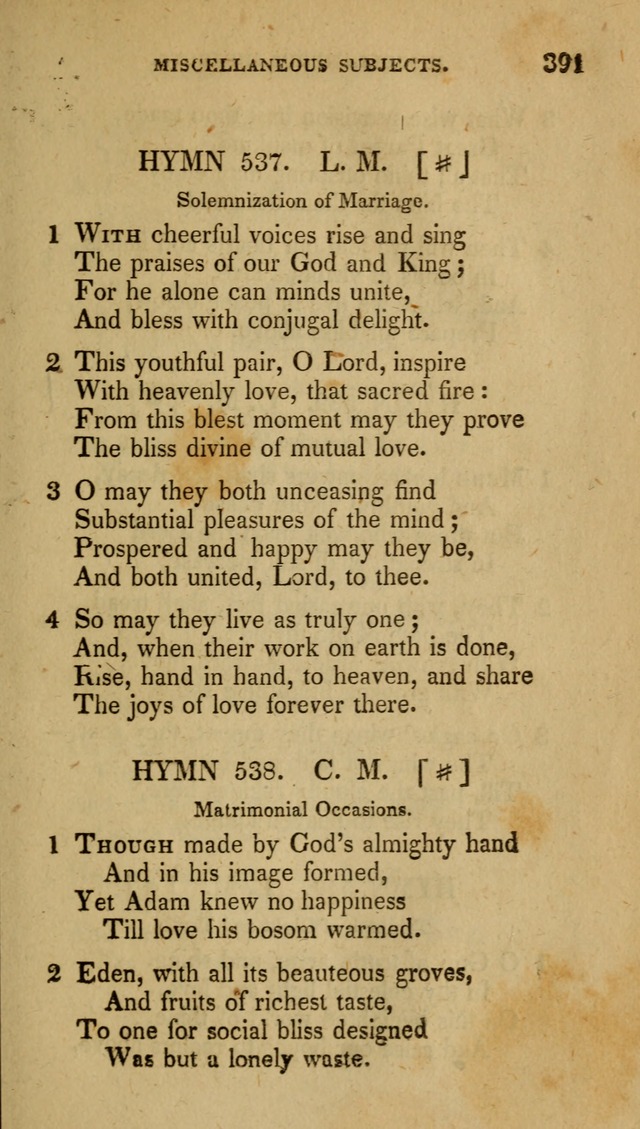 The New Hymn Book, Designed for Universalist Societies: compiled from approved authors, with variations and additions (9th ed.) page 391