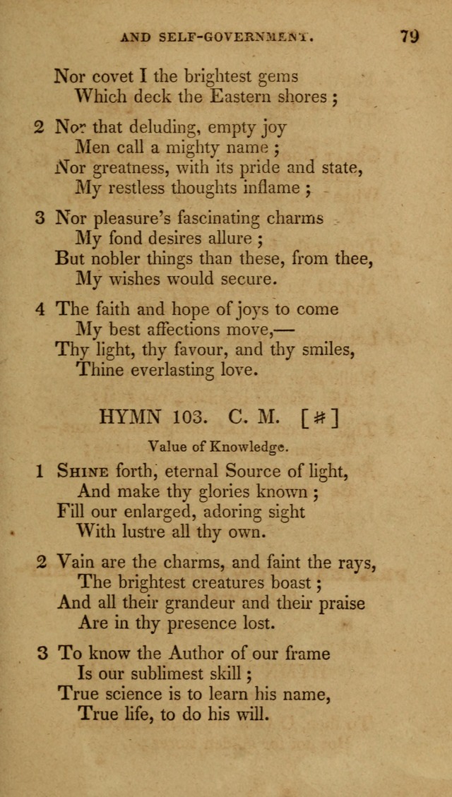 The New Hymn Book, Designed for Universalist Societies: compiled from approved authors, with variations and additions (9th ed.) page 79