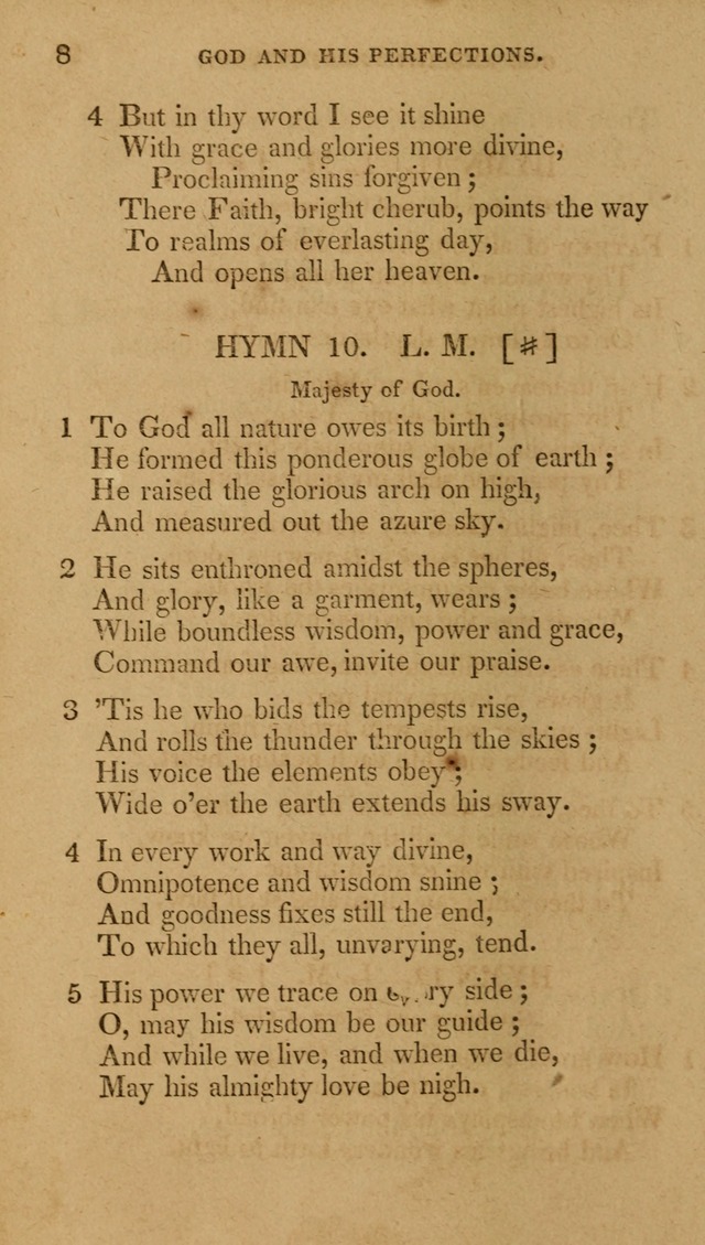 The New Hymn Book, Designed for Universalist Societies: compiled from approved authors, with variations and additions (9th ed.) page 8