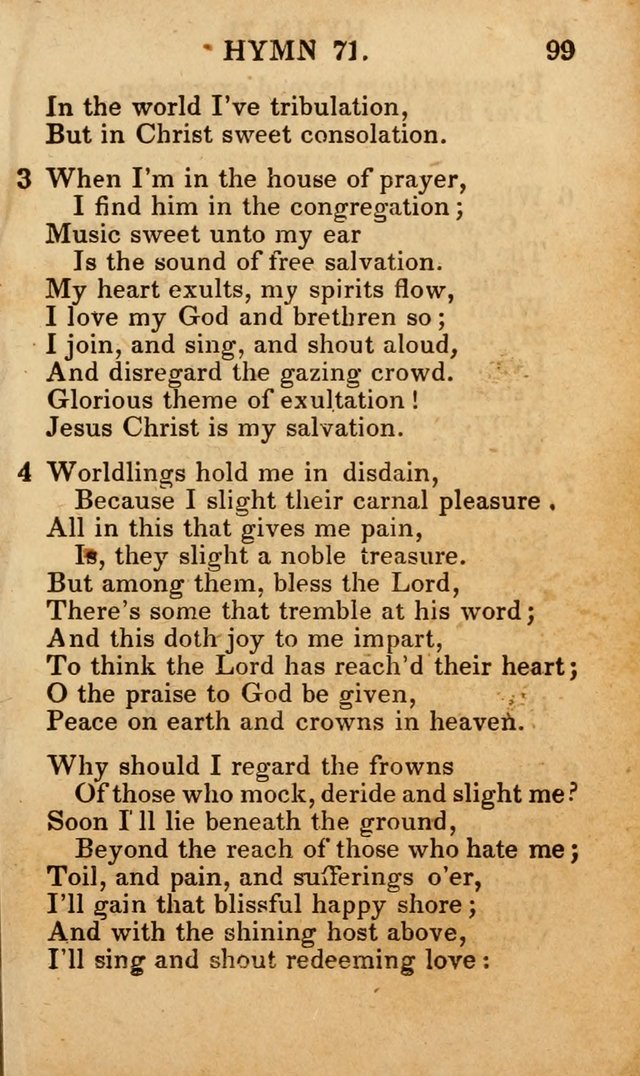 The New and Improved Camp Meeting Hymn Book; being a choice selection of hymns from the most approved authors designed to aid in the public and private devotion of Christians (4th ed. Stereotype) page 101
