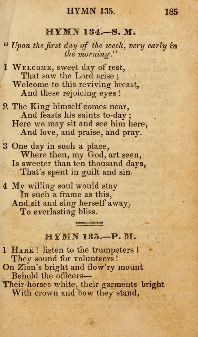 The New and Improved Camp Meeting Hymn Book; being a choice selection of hymns from the most approved authors designed to aid in the public and private devotion of Christians (4th ed. Stereotype) page 187