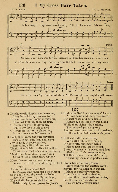 The New Jubilee Harp: or Christian hymns and song. a new collection of hymns and tunes for public and social worship page 84