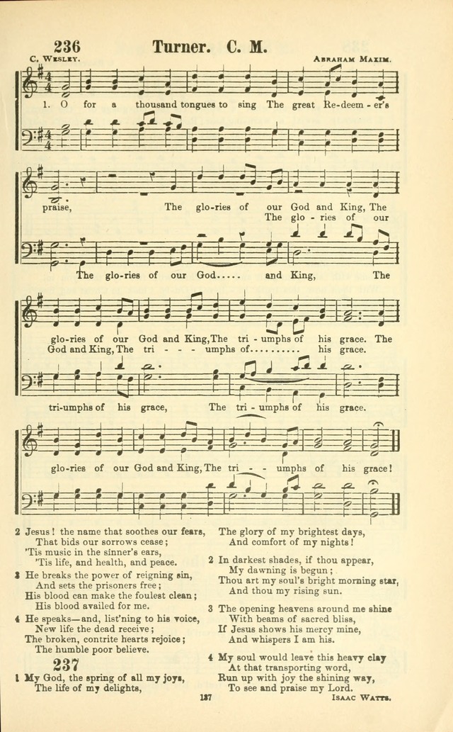The New Jubilee Harp: or Christian hymns and songs. a new collection of hymns and tunes for public and social worship (With supplement) page 137